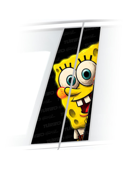 Sticker for car pillar Spongebob look 2 | TurboWrapz.com