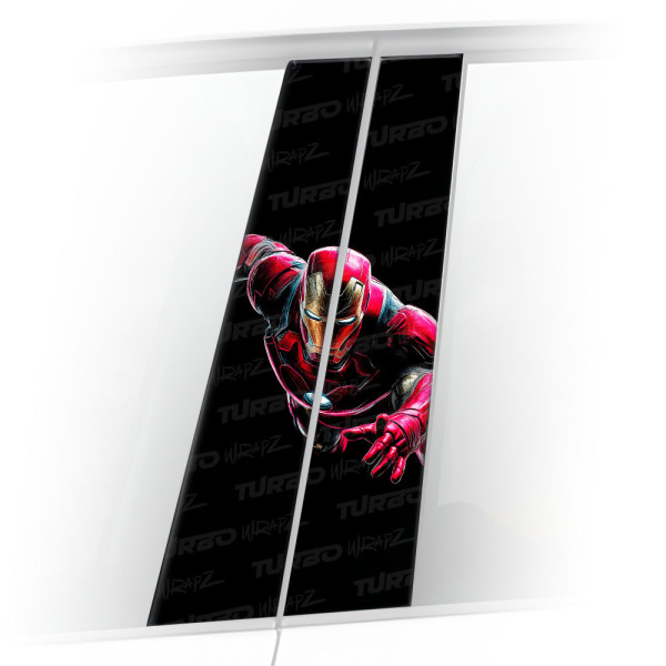 Sticker for car pillar Iron man w locie | TurboWrapz.com