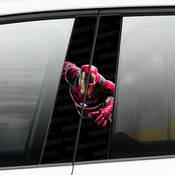 Sticker for car pillar Iron man w locie | TurboWrapz.com