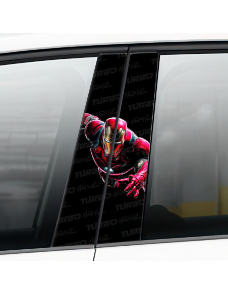 Sticker for car pillar Iron man w locie | TurboWrapz.com