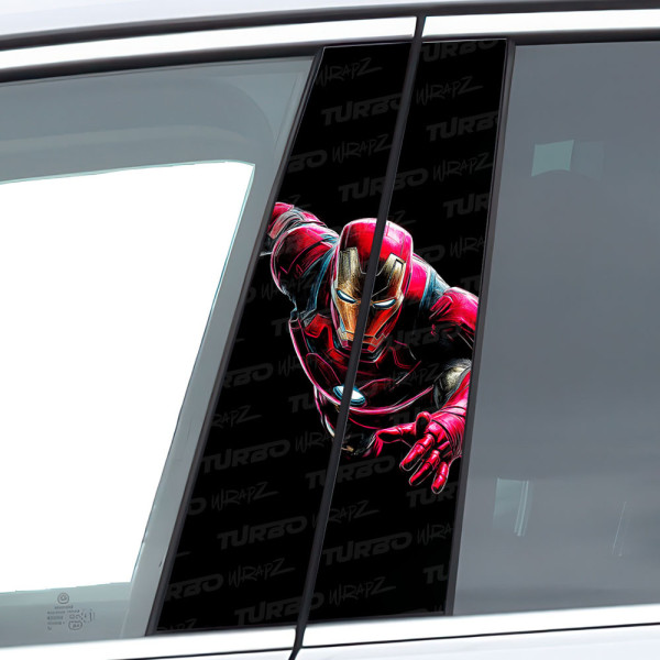 Sticker for car pillar Iron man w locie | TurboWrapz.com