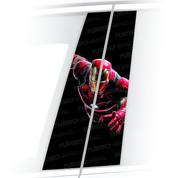 Sticker for car pillar Iron man w locie | TurboWrapz.com