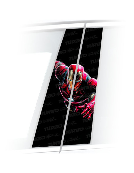 Sticker for car pillar Iron man w locie | TurboWrapz.com