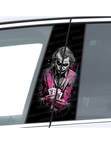Sticker for car pillar Joker z kartami | TurboWrapz.com