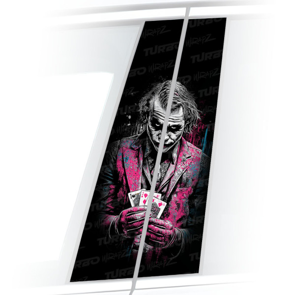 Sticker for car pillar Joker z kartami | TurboWrapz.com