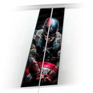 Naklejka na słupek samochodowy Kapitan Ameryka z tarczą | TurboWrapz.com