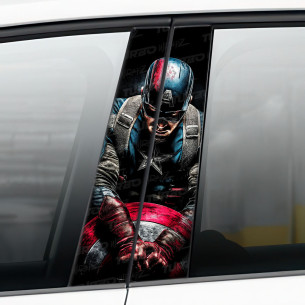 Sticker for car pillar Kapitan Ameryka z tarczą | TurboWrapz.com 2