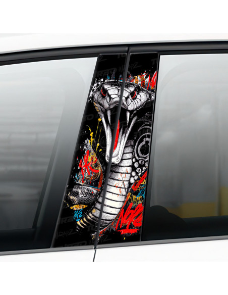 Sticker for car pillar Kobra Street Art | TurboWrapz.com