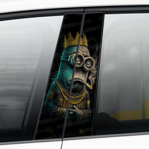 Sticker for car pillar Minionek - Król gangsterów | TurboWrapz.com 2