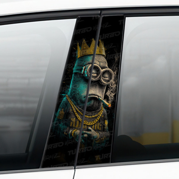 Sticker for car pillar Minionek - Król gangsterów | TurboWrapz.com