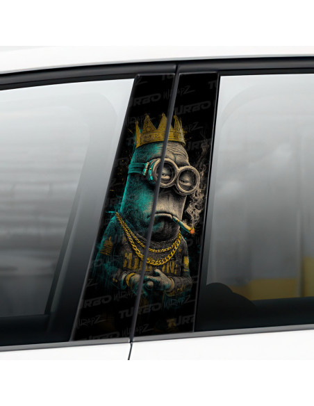 Sticker for car pillar Minionek - Król gangsterów | TurboWrapz.com