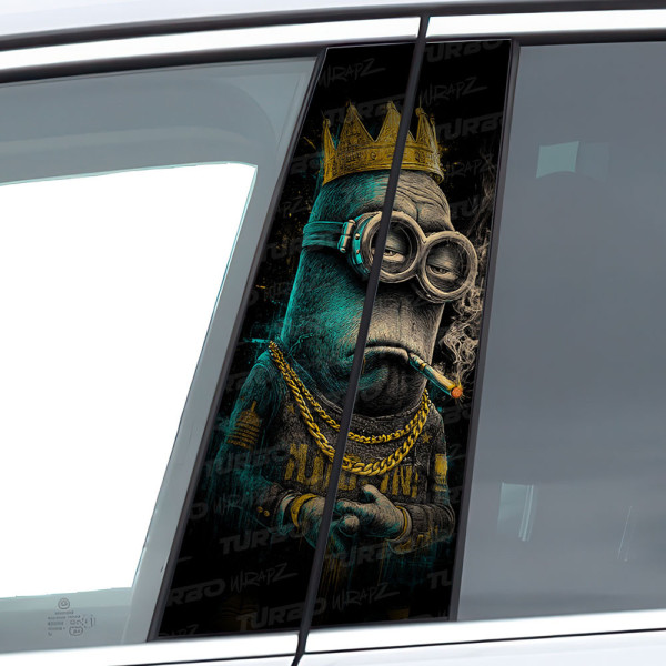 Sticker for car pillar Minionek - Król gangsterów | TurboWrapz.com
