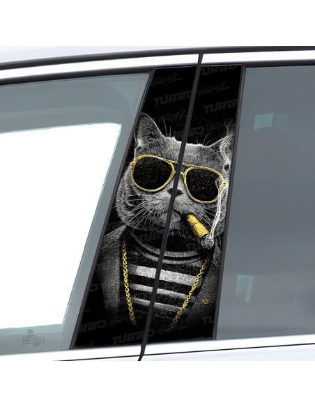 Naklejka na słupek samochodowy Kot Gangster | TurboWrapz.com