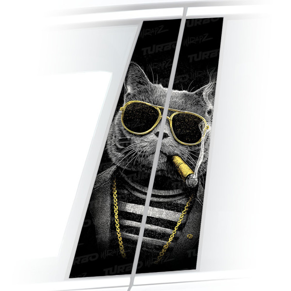 Naklejka na słupek samochodowy Kot Gangster | TurboWrapz.com