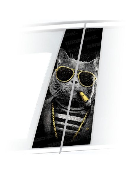 Naklejka na słupek samochodowy Kot Gangster | TurboWrapz.com