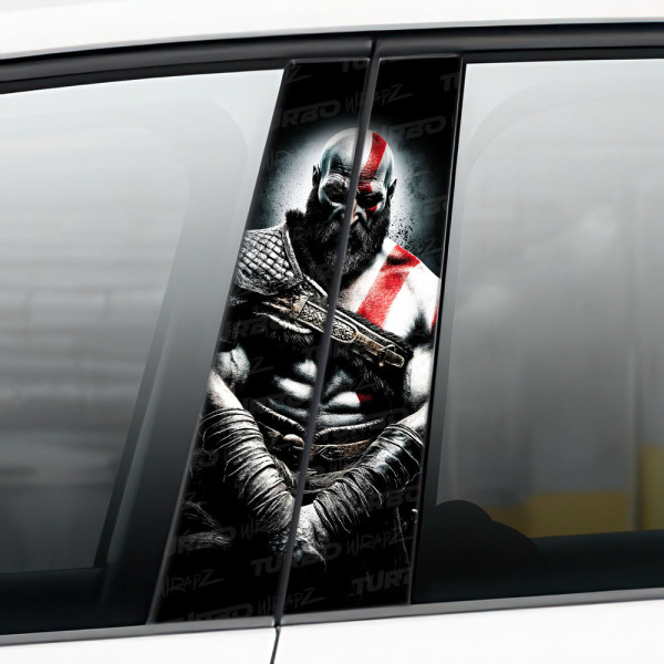 Naklejka na słupek samochodowy Bóg wojny | TurboWrapz.com