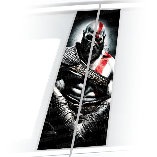 Naklejka na słupek samochodowy Bóg wojny | TurboWrapz.com