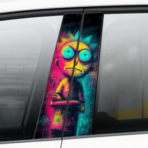 Naklejka na słupek samochodowy Psychodeliczny Morty | TurboWrapz.com 2