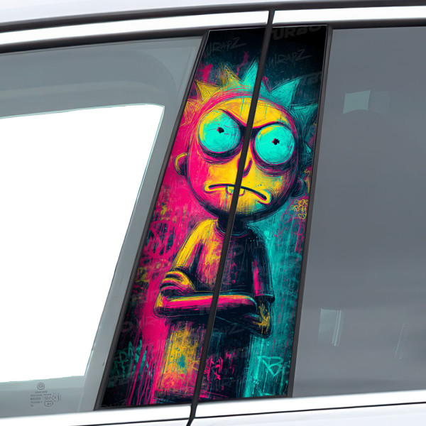 Sticker for car pillar Psychodeliczny Morty | TurboWrapz.com