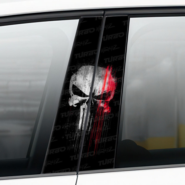 Naklejka na słupek samochodowy Czaszka Punisher 2 | TurboWrapz.com