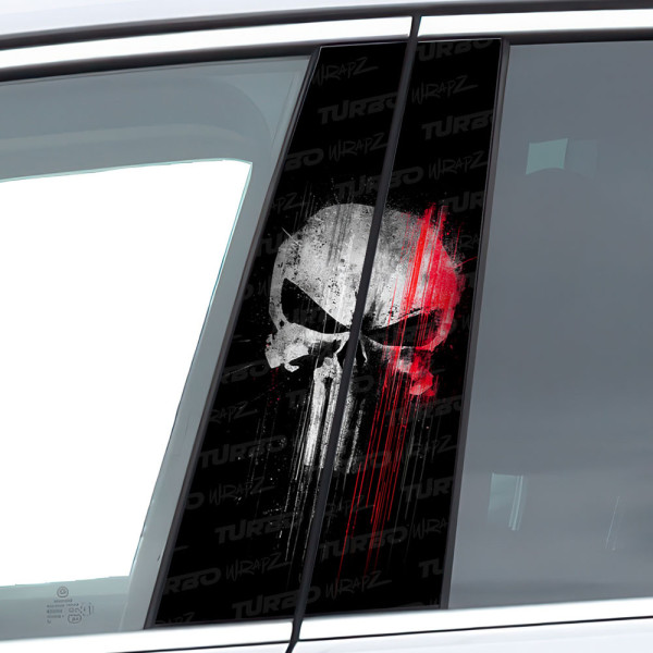 Naklejka na słupek samochodowy Czaszka Punisher 2 | TurboWrapz.com