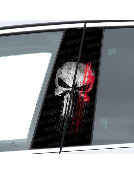 Naklejka na słupek samochodowy Czaszka Punisher 2 | TurboWrapz.com