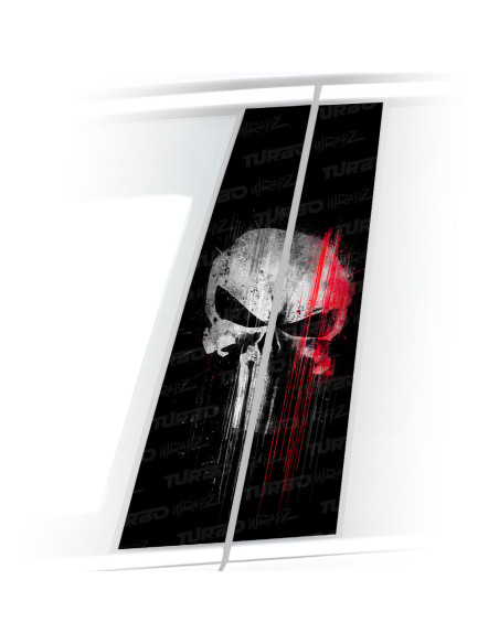 Naklejka na słupek samochodowy Czaszka Punisher 2 | TurboWrapz.com
