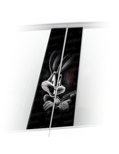 Naklejka na słupek samochodowy Królik Bugs z rewolwerem | TurboWrapz.com