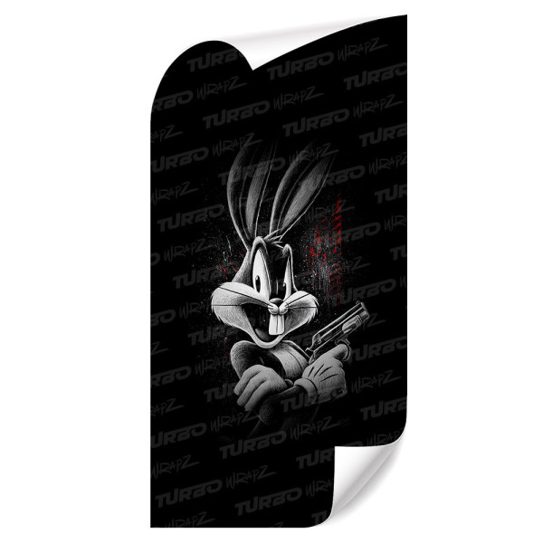 Naklejka na słupek samochodowy Królik Bugs z rewolwerem | TurboWrapz.com