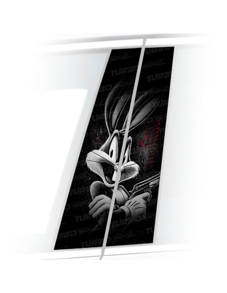 Sticker for car pillar Królik Bugs z rewolwerem | TurboWrapz.com