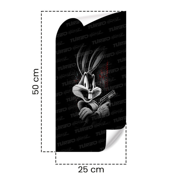 Naklejka na słupek samochodowy Królik Bugs z rewolwerem | TurboWrapz.com