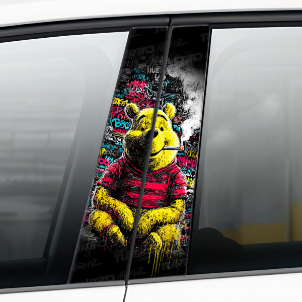Sticker for car pillar Kubuś Puchatek Graffiti | TurboWrapz.com