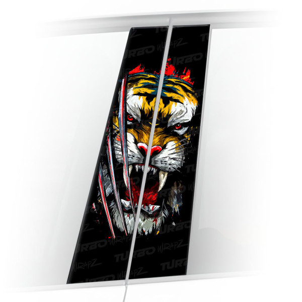 Sticker for car pillar Tygrys z pazurami | TurboWrapz.com