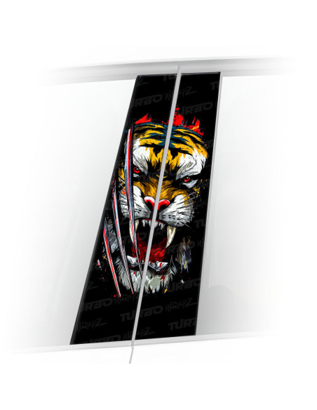 Sticker for car pillar Tygrys z pazurami | TurboWrapz.com
