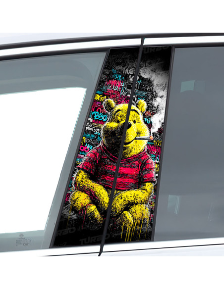 Naklejka na słupek samochodowy Kubuś Puchatek Graffiti | TurboWrapz.com