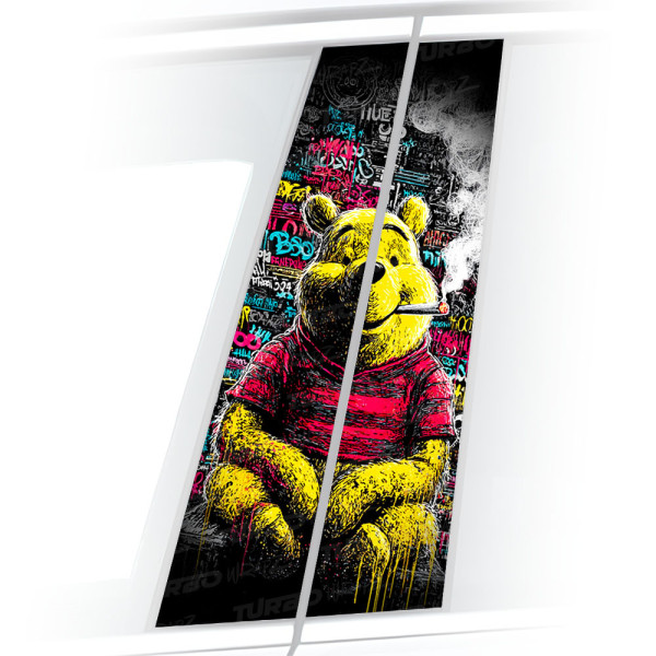 Sticker for car pillar Kubuś Puchatek Graffiti | TurboWrapz.com