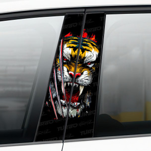 Naklejka na słupek samochodowy Tygrys z pazurami | TurboWrapz.com 2