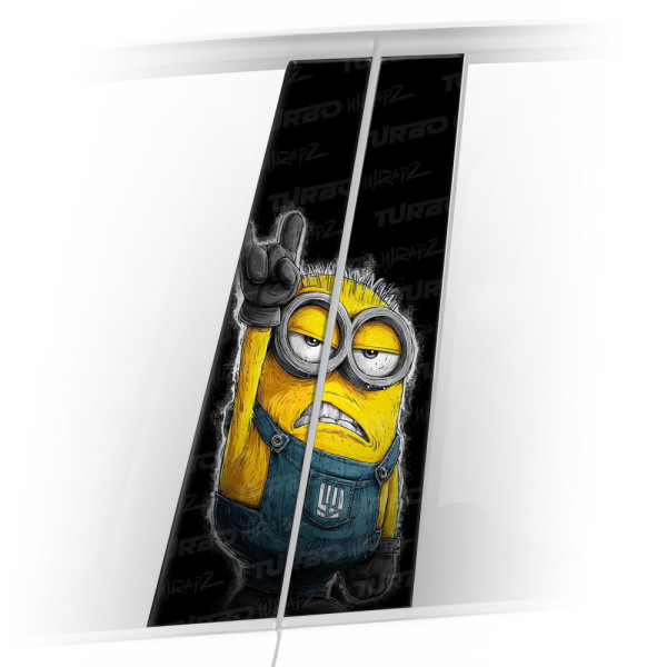 Sticker for car pillar Hard Rock Minion | TurboWrapz.com
