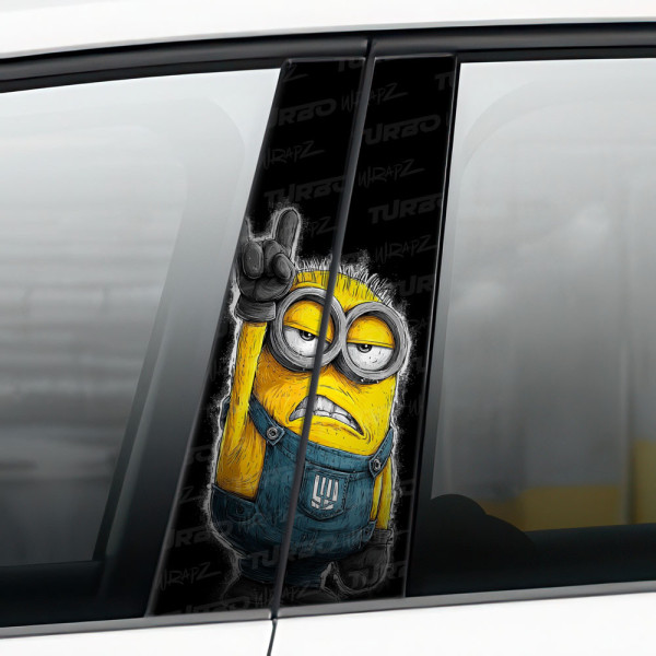Sticker for car pillar Hard Rock Minion | TurboWrapz.com