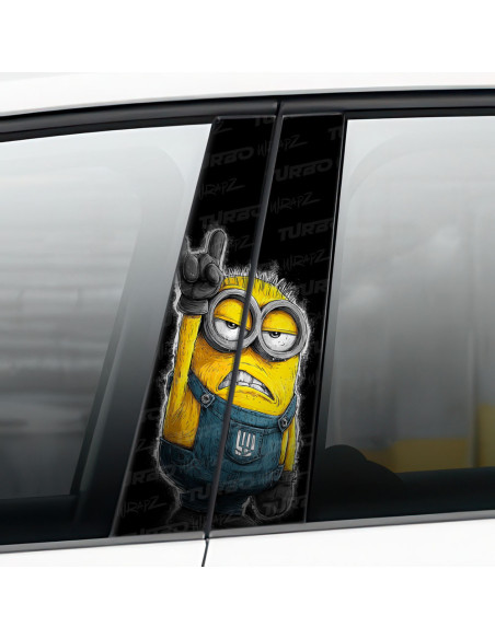 Sticker for car pillar Hard Rock Minion | TurboWrapz.com