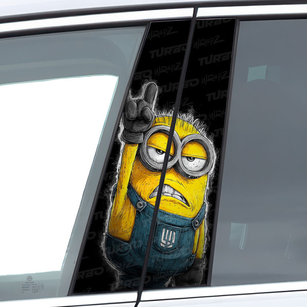 Sticker for car pillar Hard Rock Minion | TurboWrapz.com
