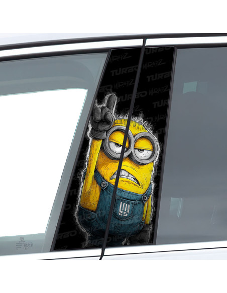 Sticker for car pillar Hard Rock Minion | TurboWrapz.com