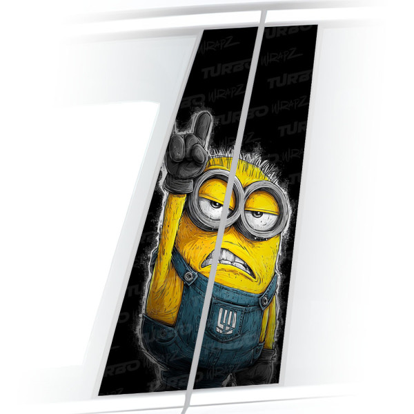 Sticker for car pillar Hard Rock Minion | TurboWrapz.com