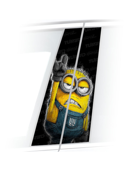 Sticker for car pillar Hard Rock Minion | TurboWrapz.com
