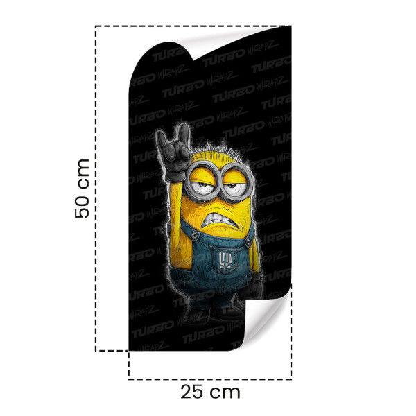 Sticker for car pillar Hard Rock Minion | TurboWrapz.com