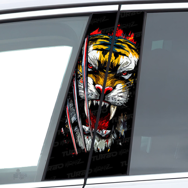 Sticker for car pillar Tygrys z pazurami | TurboWrapz.com
