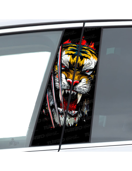 Sticker for car pillar Tygrys z pazurami | TurboWrapz.com