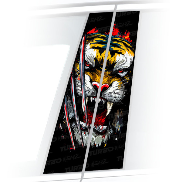 Sticker for car pillar Tygrys z pazurami | TurboWrapz.com