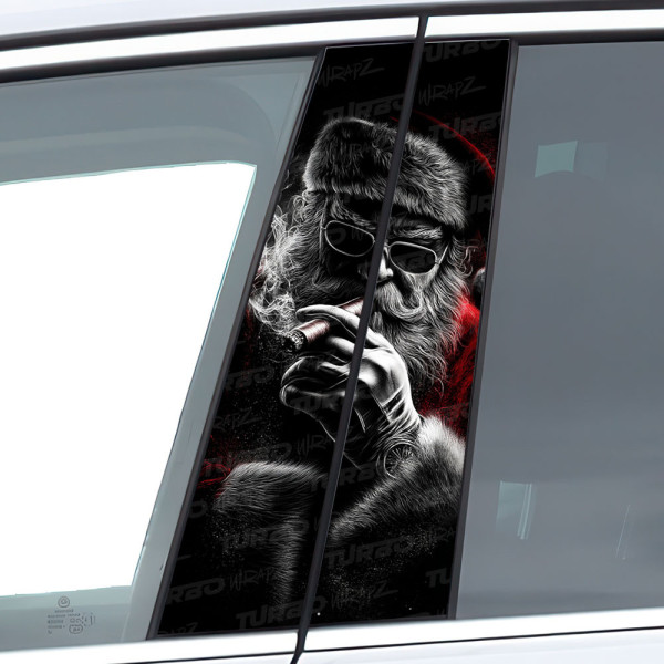 Naklejka na słupek samochodowy Zły Mikołaj | TurboWrapz.com