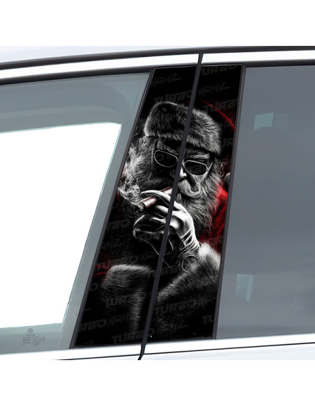 Naklejka na słupek samochodowy Zły Mikołaj | TurboWrapz.com